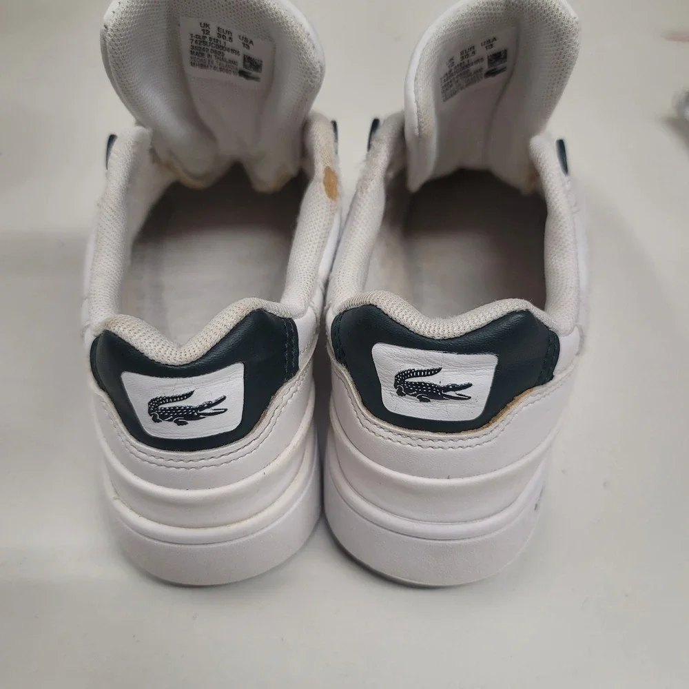Lacoste Kids White Leather‎ Low Top Sneakers Shoes Size 13